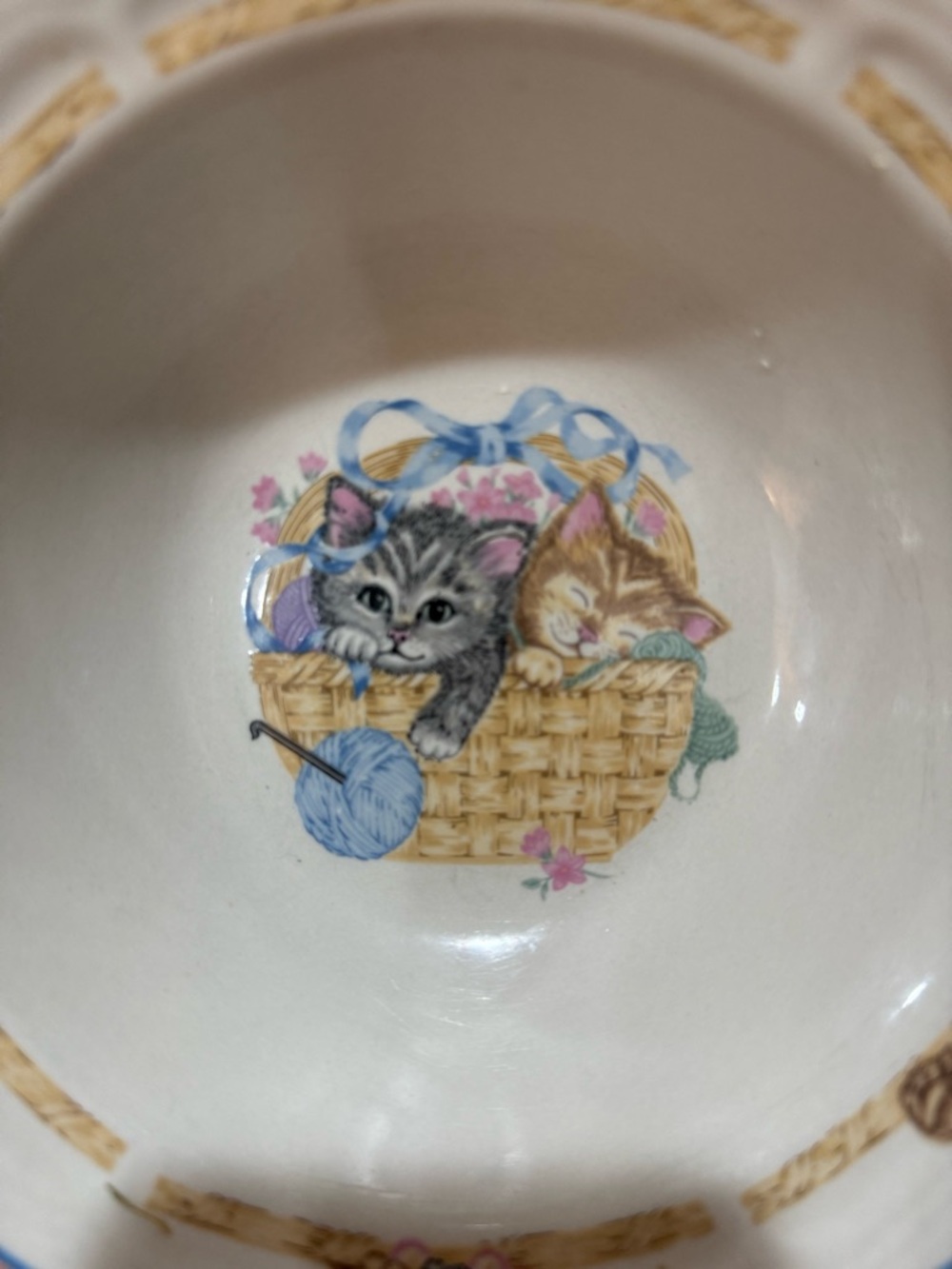 Vintage Tienshan Kitten Cereal Bowls, Stoneware, One Bowl - Picture 2 of 3